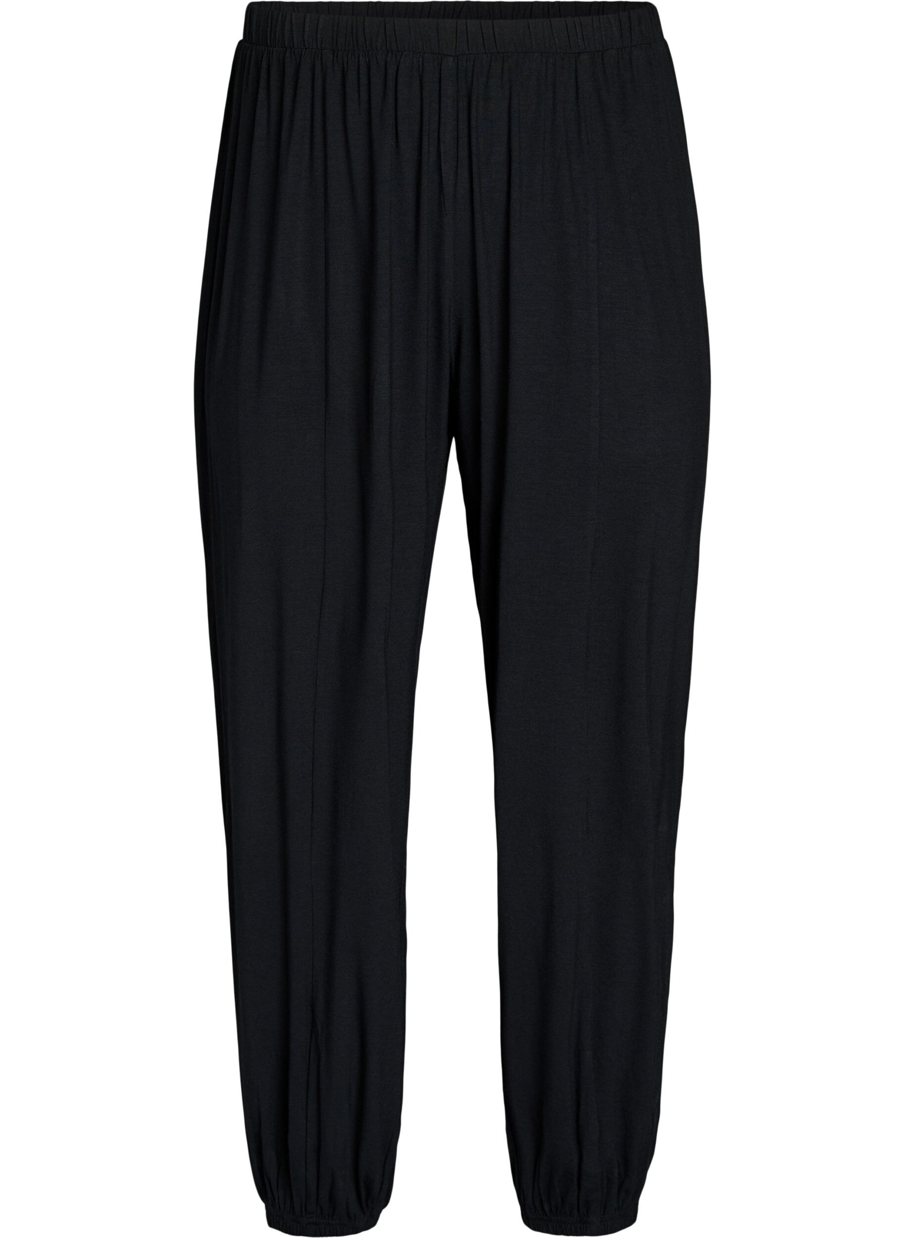 ZizzifashionHigh-waisted jersey balloon trousers, Black, Packshot image number 0
