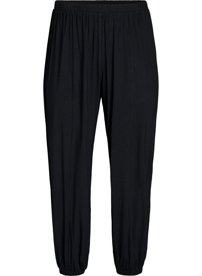 High-waisted jersey balloon trousers, Black, Packshot image number 0