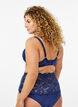 Padded bra in microfibre with lace, Blue, Model image number 1
