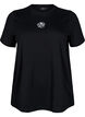 Cotton T-shirt with embroidery detail, Black, Packshot image number 0
