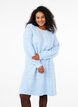 Knit dress with slits and lace pattern, Cashmere Blue Mel., Model image number 0