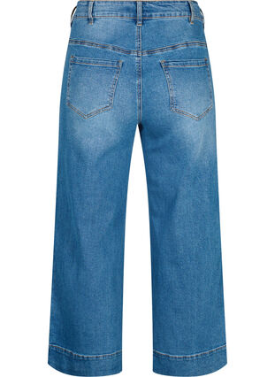 Cropped jeans with flare, Blue denim, Packshot image number 1