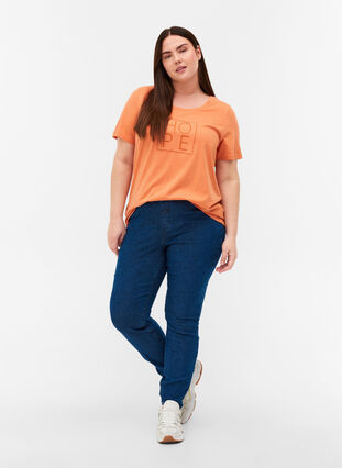 Short-sleeved t-shirt with print, Brandied Melon, Model image number 2