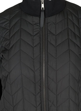 Quilted lightweight thermal jacket with pockets, Black, Packshot image number 2