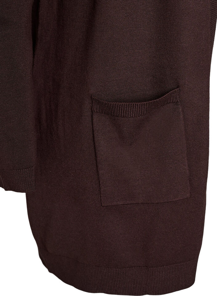 Long knitted cardigan in a viscose blend, Brown, Packshot image number 2