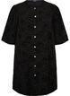 Short dress with rose print and buttons, Black, Packshot image number 0
