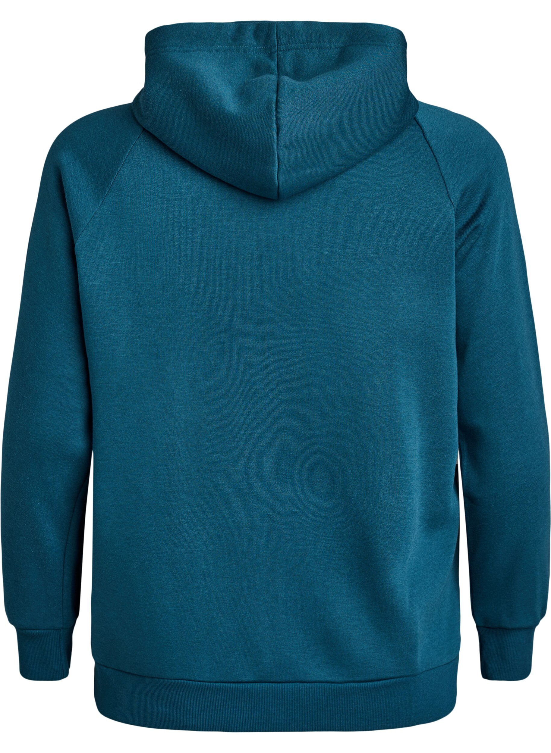 Zizzifashion Hoodie with embroidered front motif, Green, Packshot image number 1
