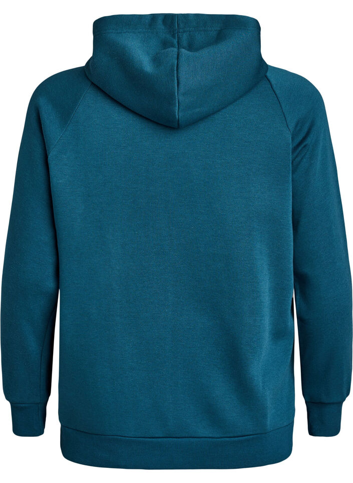 Hoodie with embroidered front motif, Green, Packshot image number 1