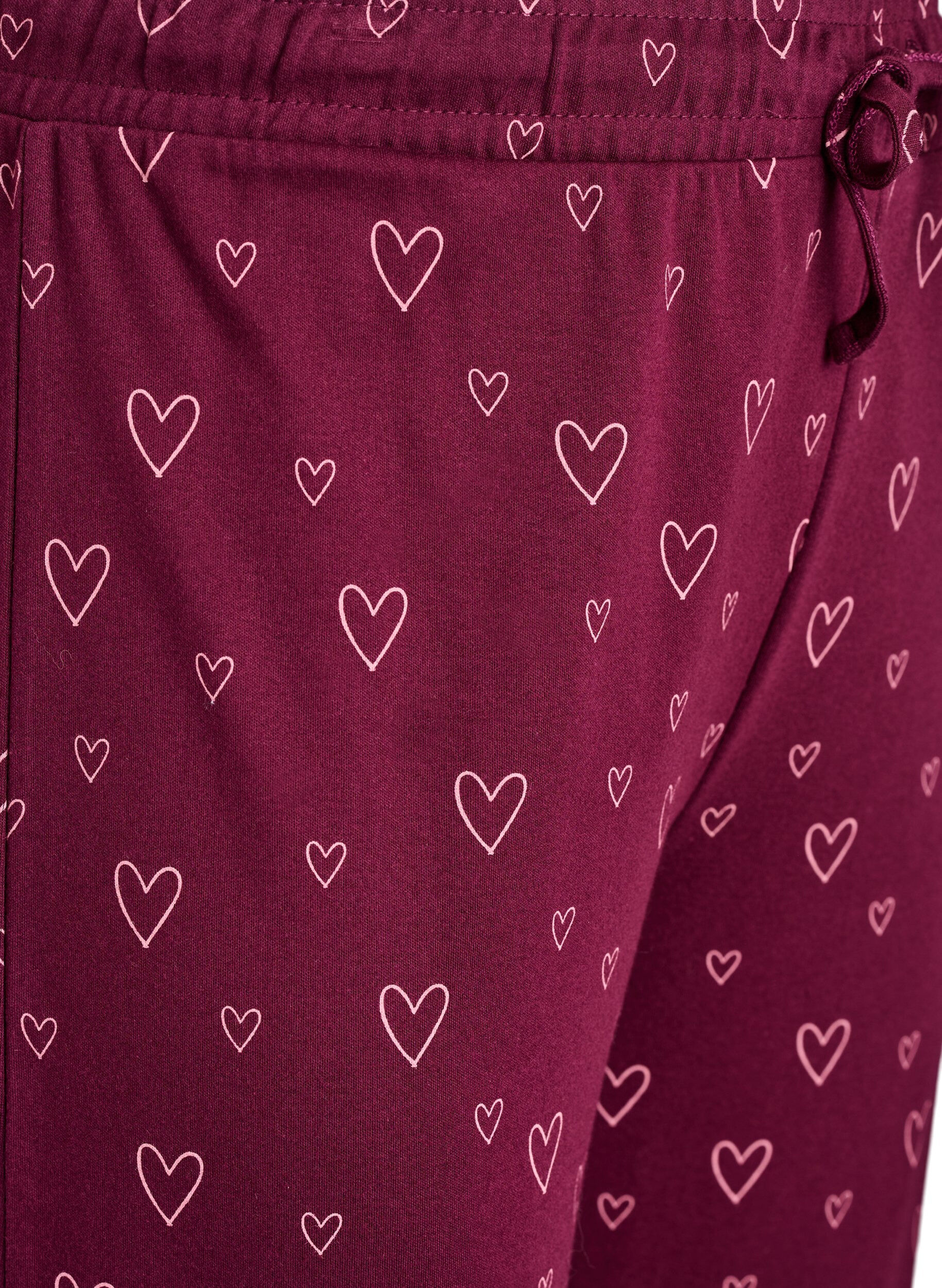 Zizzifashion Cotton pyjama trousers with high waist, Red, Packshot image number 2