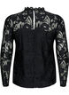 Long-sleeved lace blouse, Black, Packshot image number 1