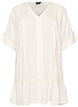 Viscose tunic with buttons and frill hem, Vanilla, Packshot image number 0