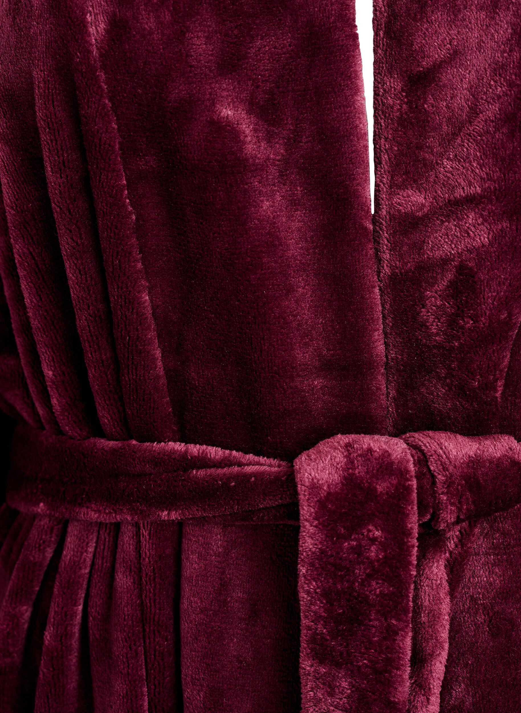 Zizzifashion Robe in soft velour with pockets, Dark Bordeaux, Packshot image number 2