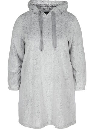 Teddy dress with hood, Light Grey, Packshot image number 0