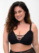 Padded lace bra, Black, Model image number 0
