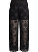 High-waisted wide-leg lace trousers, Black, Packshot image number 0