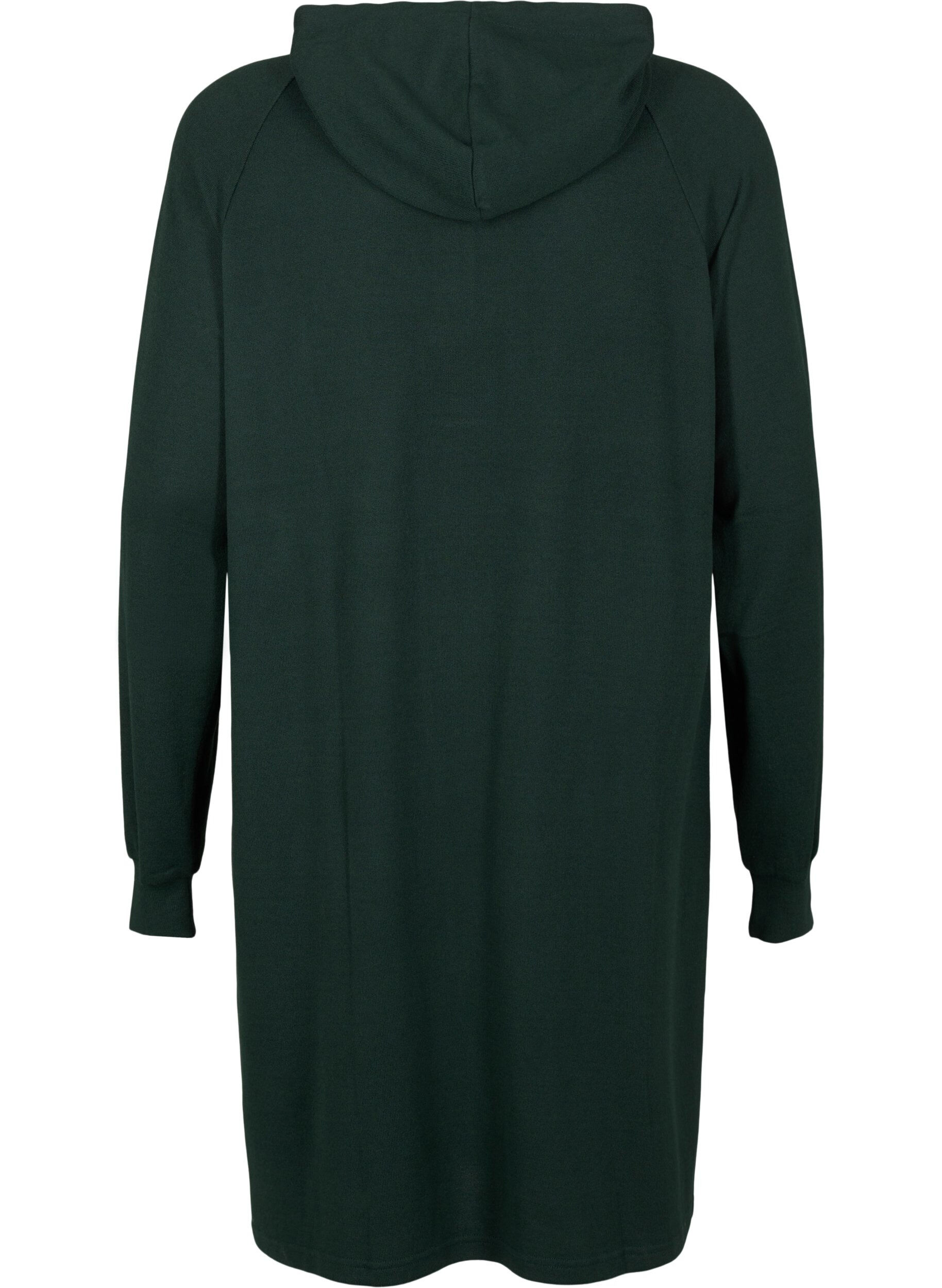 Zizzifashion Long-sleeved sweat dress with hood, Scarab M&eacute;l., Packshot image number 1