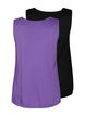 2-pack top in cotton blend, Deep Lavender/Black, Packshot image number 1
