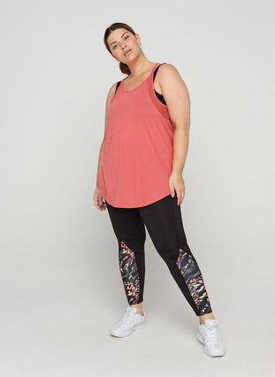 Workout top with cross-over details, Rose of Sharon, Model image number 2