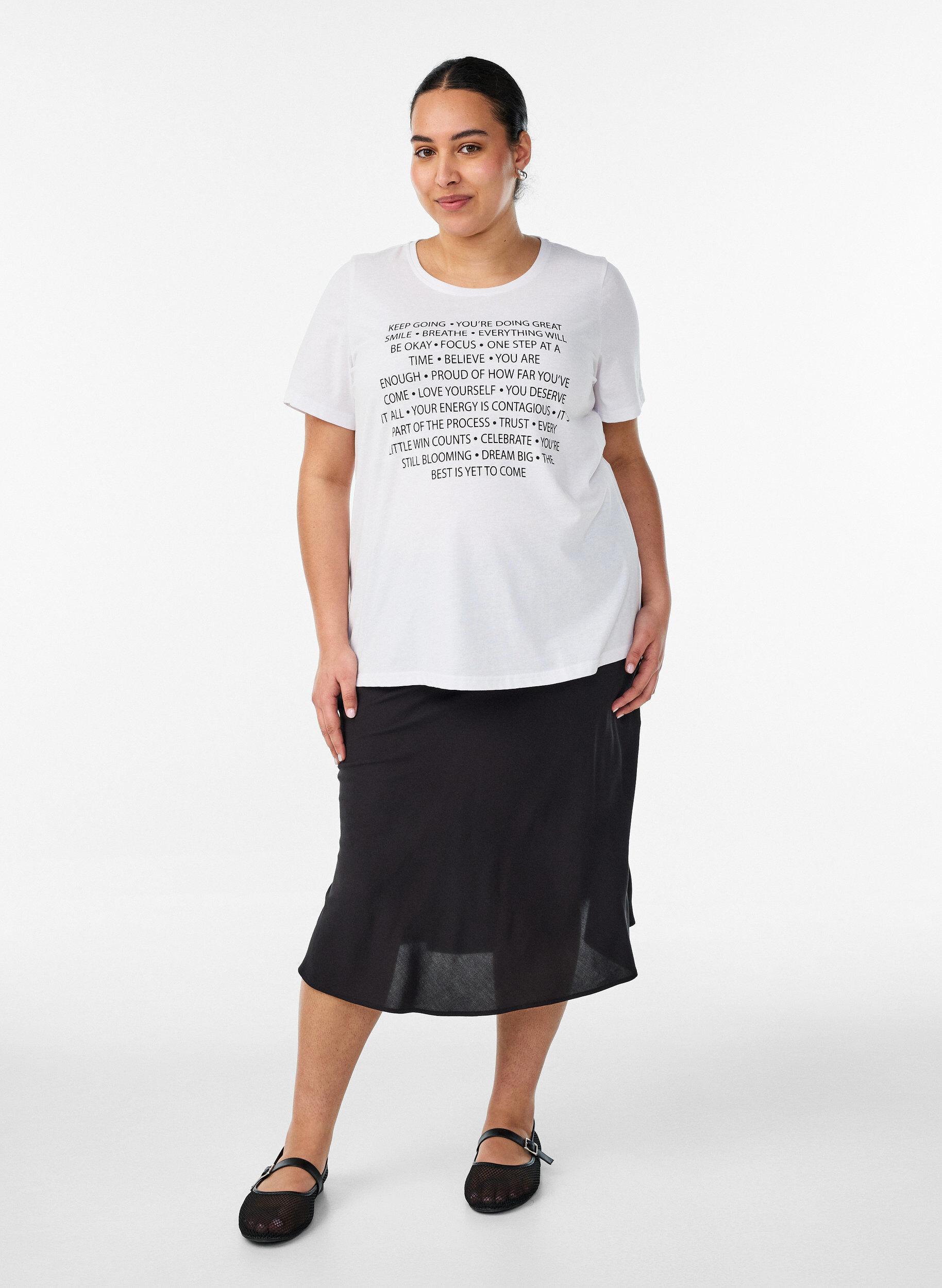 ZizzifashionT-shirt with motif, White, Model image number 1