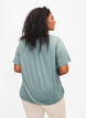 Melange blouse with short sleeves, Chinois Green Mel., Model image number 1