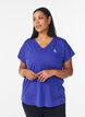 Loose training t-shirt with v-neck, Purple, Model image number 0