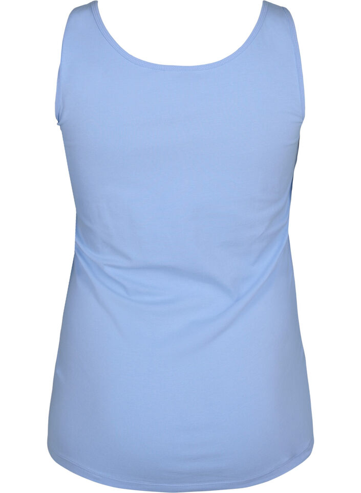 Solid color basic top in cotton, Light Blue, Packshot image number 1