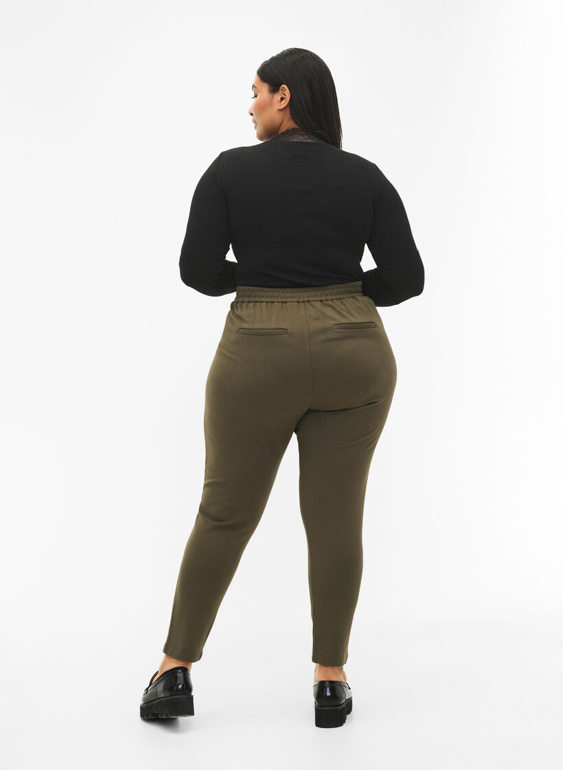 Cropped trousers with pockets, Green, Model image number 1