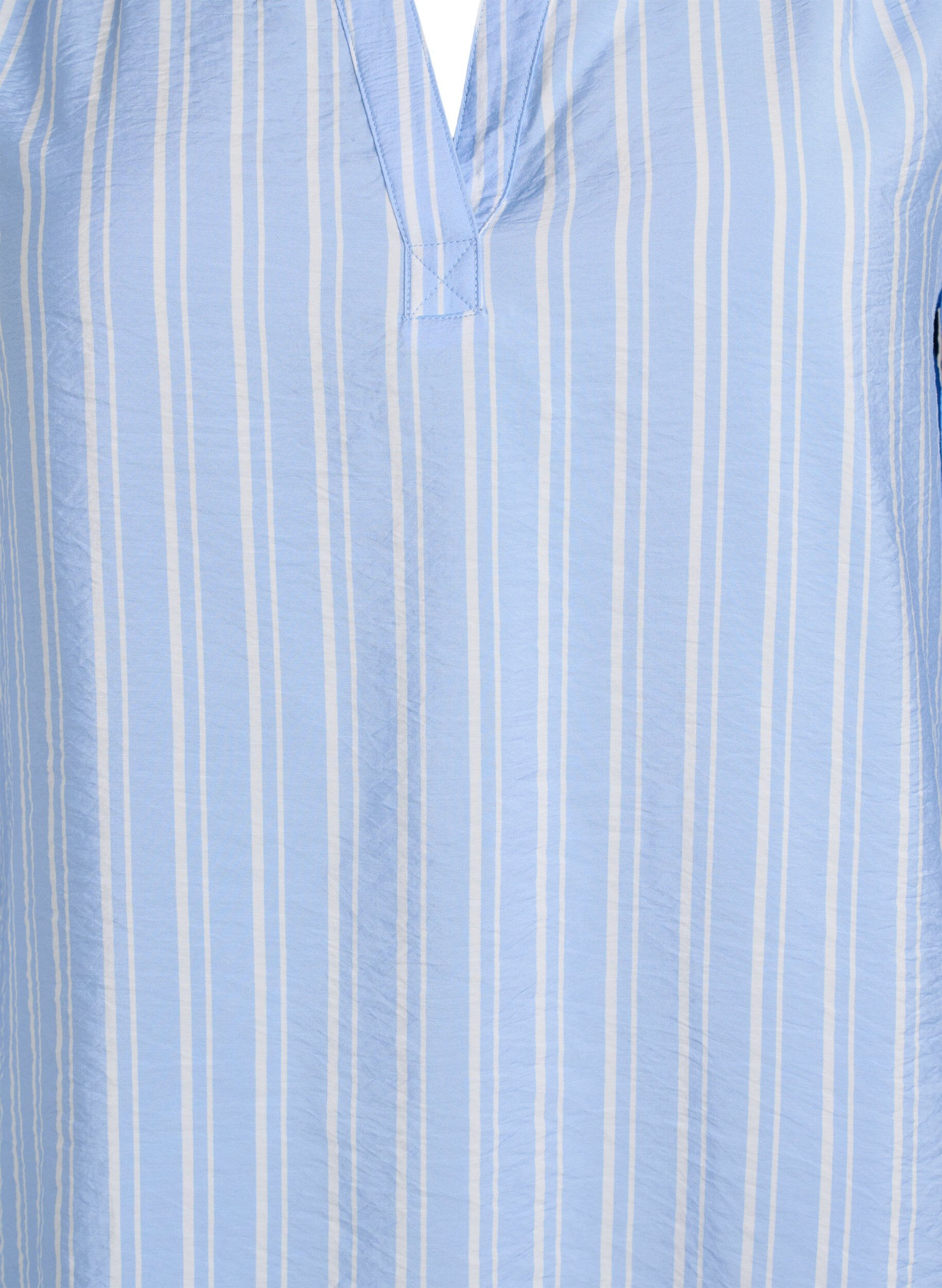 Zizzifashion FLASH - Striped shirt blouse with V-neck, Light Blue, Packshot image number 2