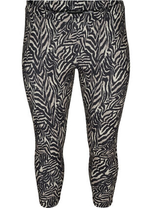 3/4-length leggings with print, Black Zebra AOP, Packshot image number 0