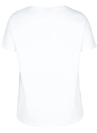 Cotton t-shirt with sequins, Bright White, Packshot image number 1