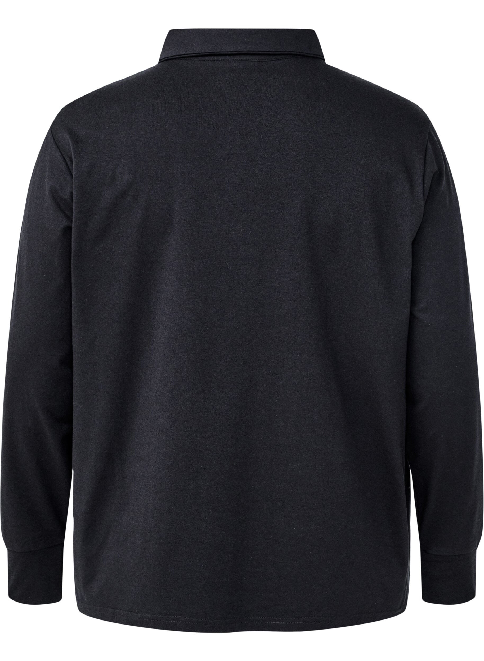 Zizzifashion Long-sleeved polo shirt, Black, Packshot image number 1
