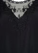 Blouse with 3/4 sleeves and lace details, Black, Packshot image number 2