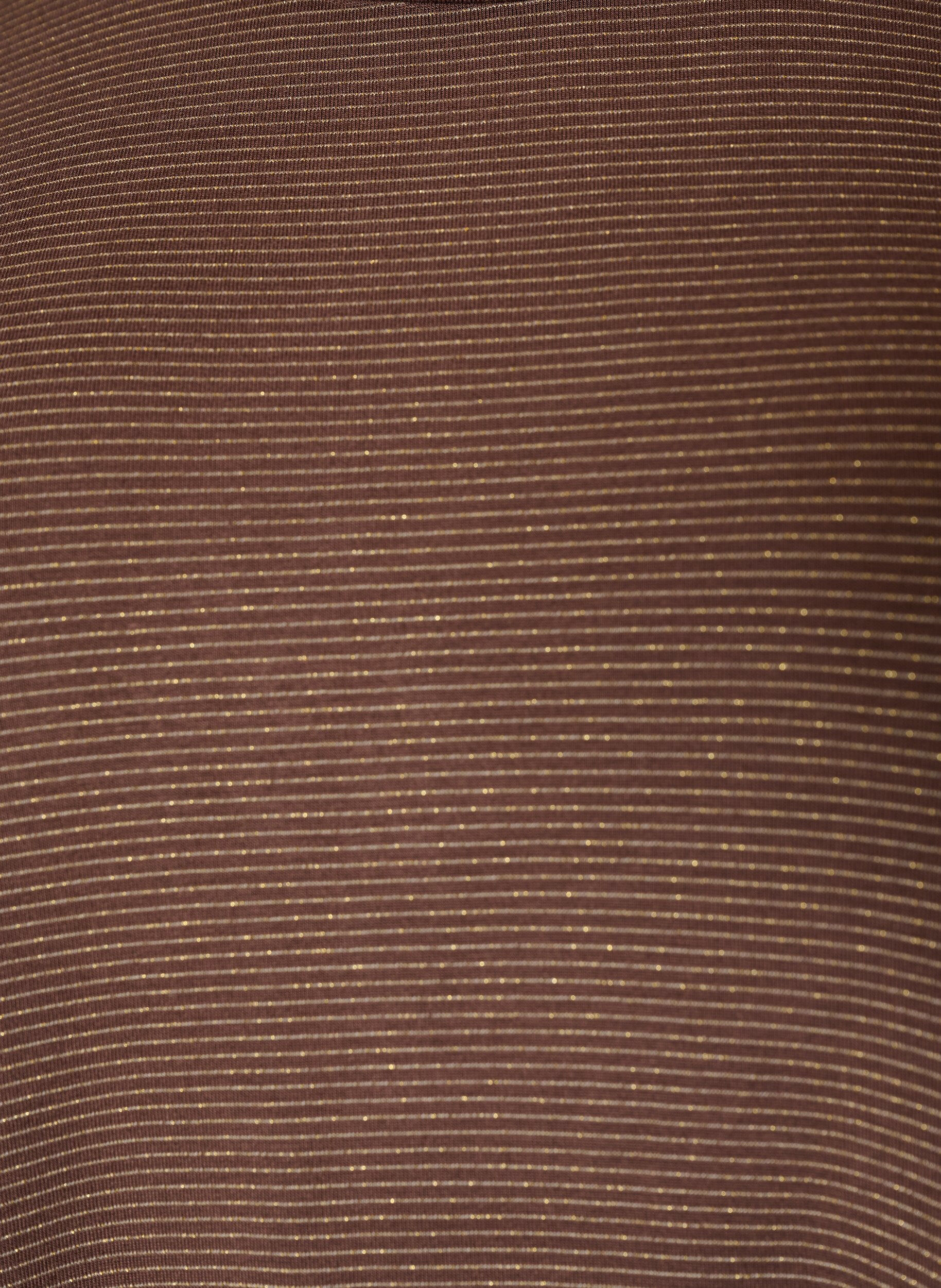ZizzifashionViscose T-shirt with glitter stripes, Brown, Packshot image number 2