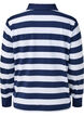Long-sleeved polo shirt with stripes, Blue, Packshot image number 1
