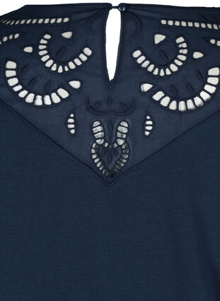 Sweatshirt with lace details, Navy, Packshot image number 3
