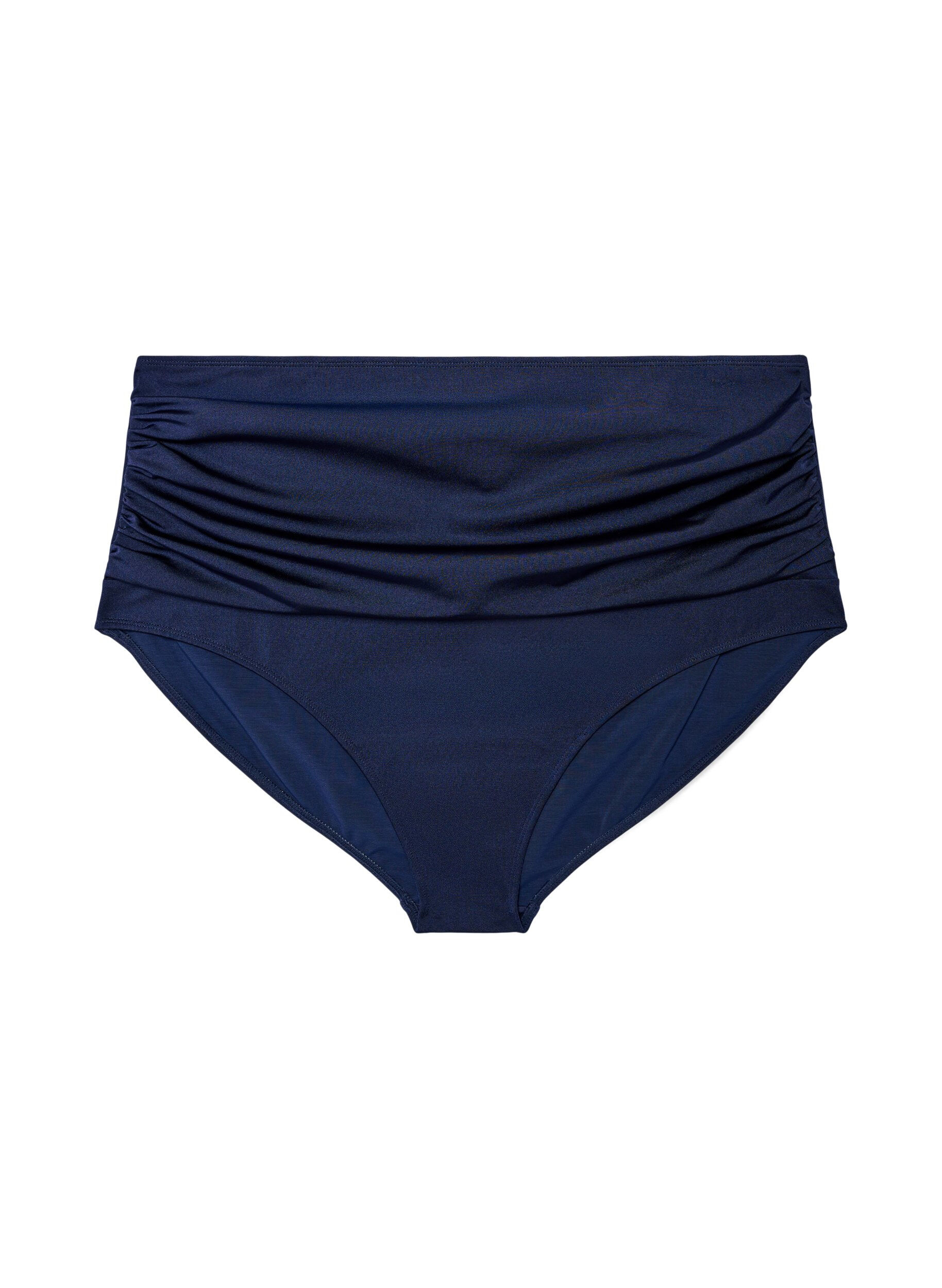 Bikini briefs with draping and high waist