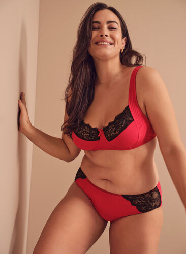 Knickers with lace, Lipstick Red, Image image number 0