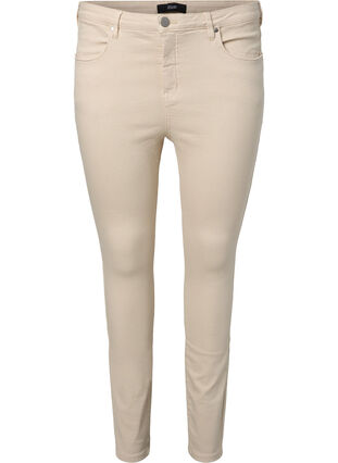 High waisted Amy jeans with super slim fit, Oatmeal, Packshot image number 0