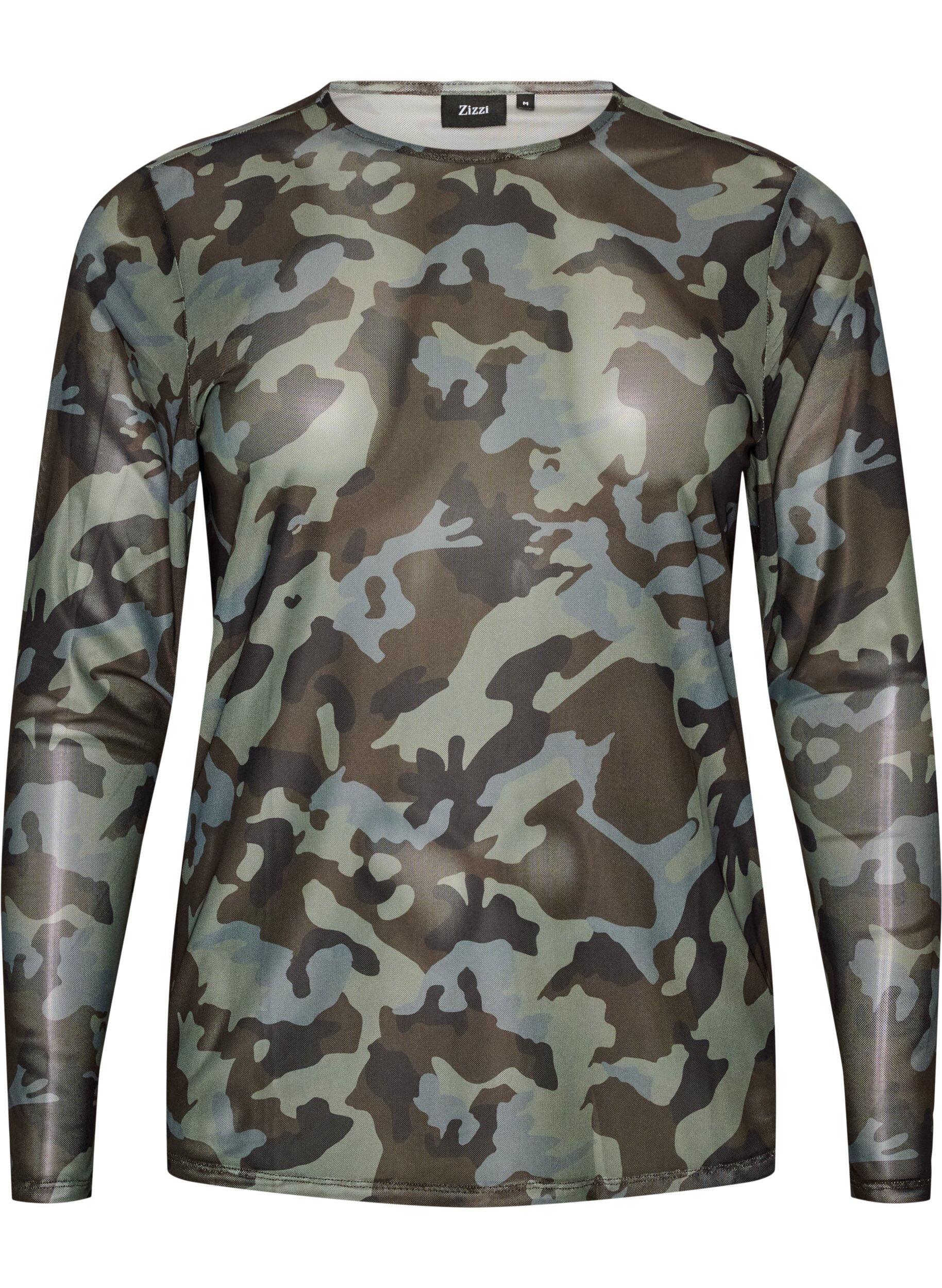 Mesh blouse with print