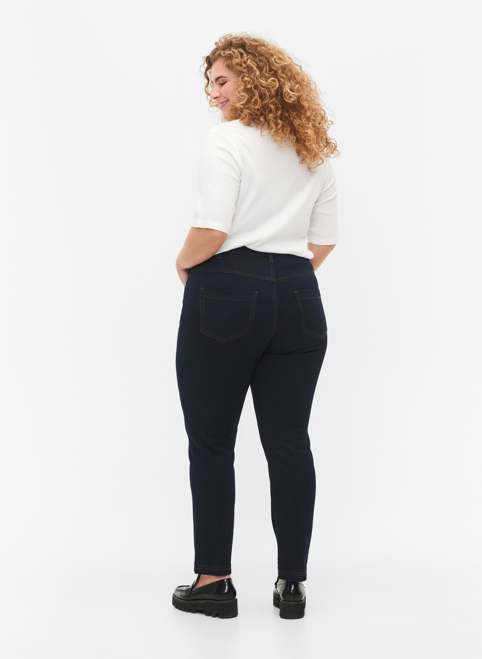 ZizzifashionSlim fit Emily jeans with normal waist, Blue, Model image number 1
