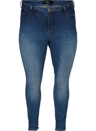 Extra slim Nille jeans with a high waist, Dark blue denim, Packshot image number 0
