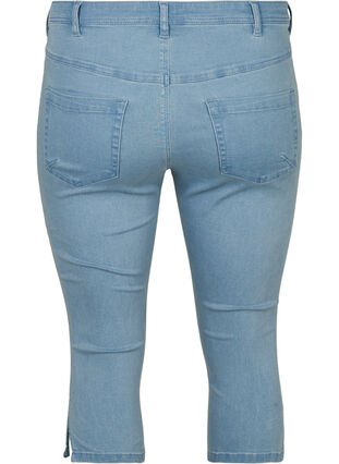 High-waisted capri jeans in a cotton blend, Light blue denim, Packshot image number 1