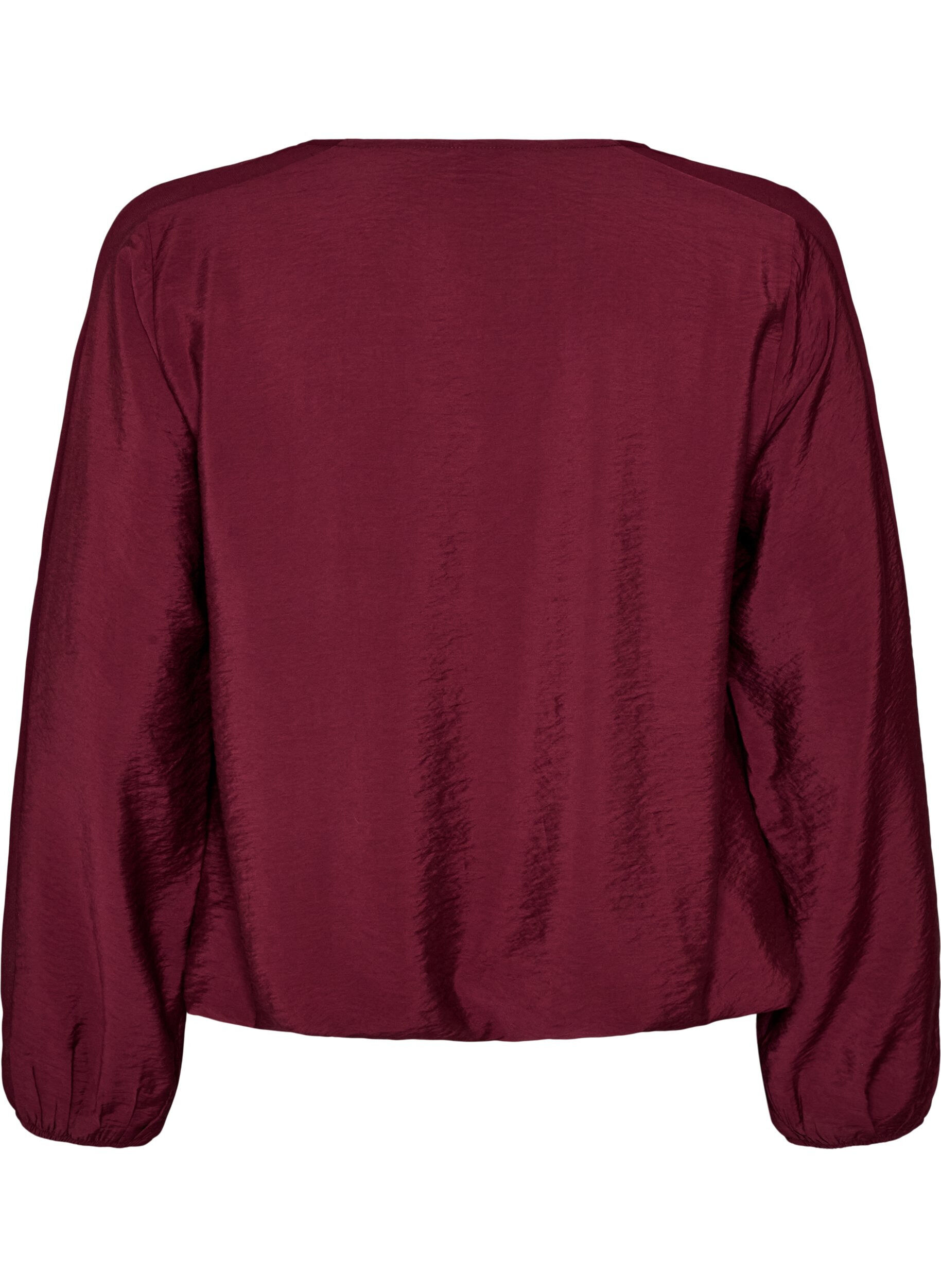 ZizzifashionBlouse with balloon effect and chiffon details, Red, Packshot image number 1