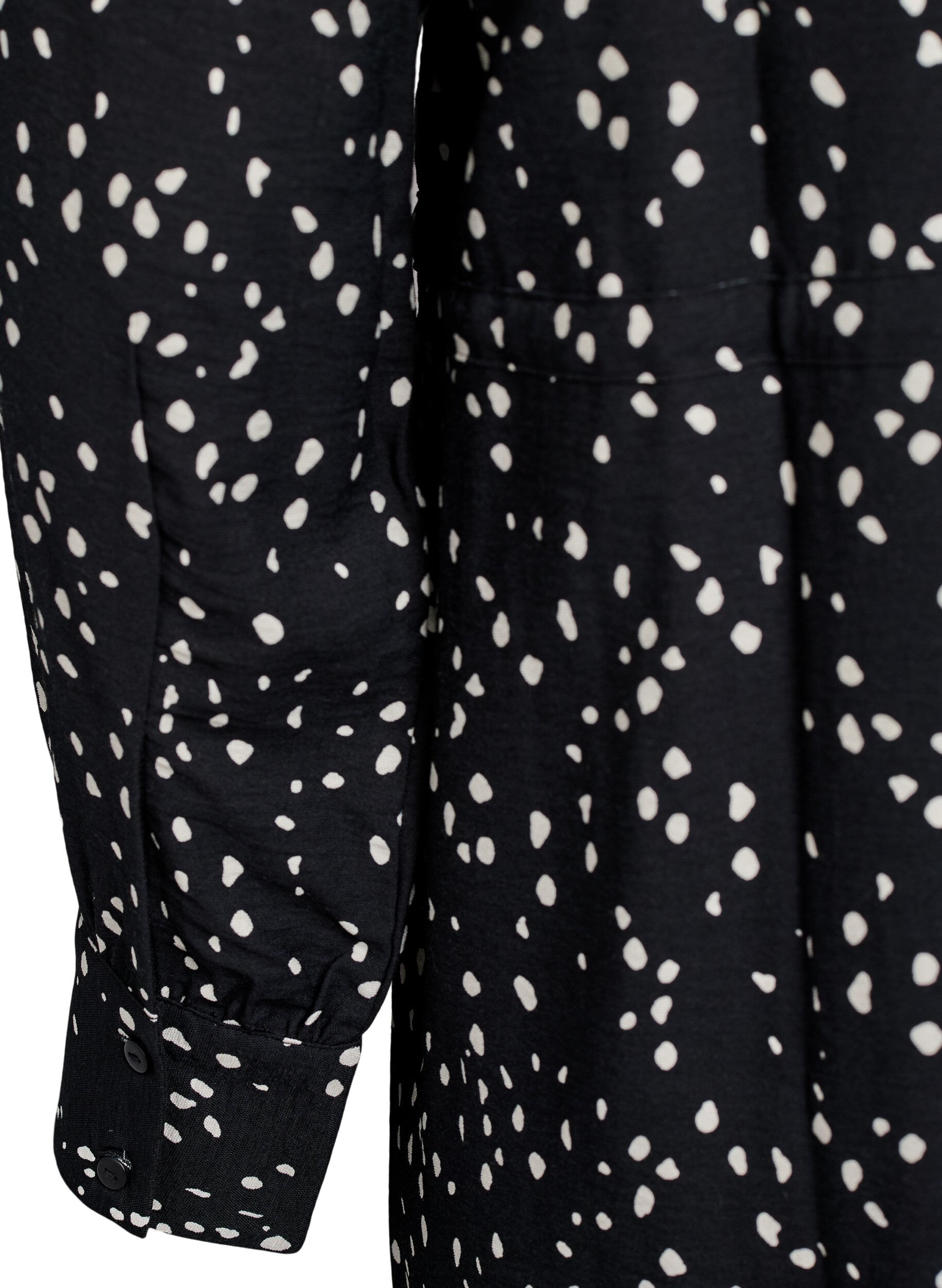 Zizzifashion Shirt dress with tie belt and print, Black, Packshot image number 3