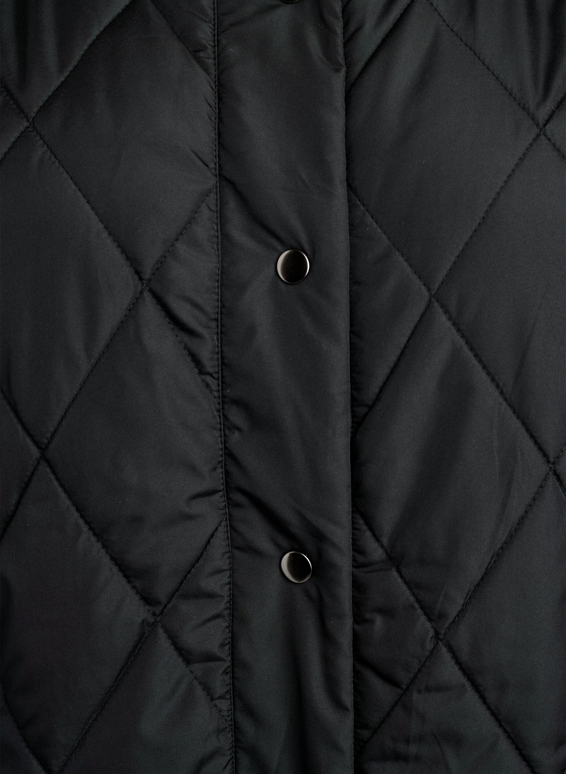 ZizzifashionLong quilted gilet with press studs, Black, Packshot image number 2