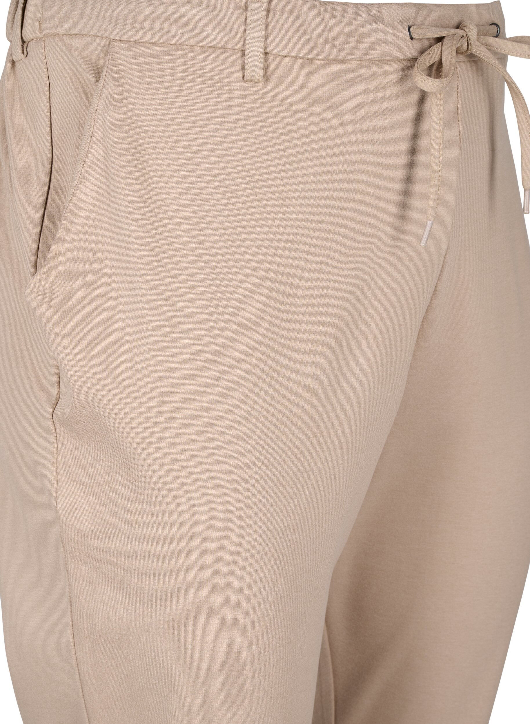 Zizzifashion Cropped Maddison trousers, Beige, Packshot image number 2