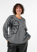 Jumper with flower appliqu&eacute;, Grey, Model image number 0