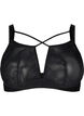 Mesh bra with string details, Black, Packshot image number 0