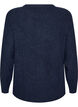 Melange knit blouse with round neck, Blue, Packshot image number 1