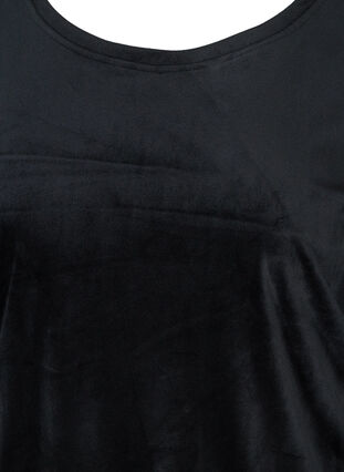 Velour blouse with long puff sleeves, Black, Packshot image number 2